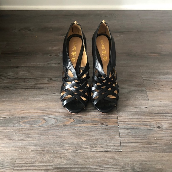 L.A.M.B. Stiletto Sandal- Black Leather - Picture 1 of 3